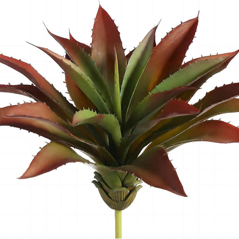 JUSTOYOU Large Artificial Succulents Aloe Plants - Real Touch Fake Flowers Unpotted (1, Green-Red)