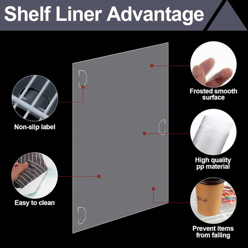 Kathfly Wire Shelf Liner, Waterproof Non-Adhesive Covers for Refrigerator Pantry, 10 Feet Roll (16 Inch Wide)