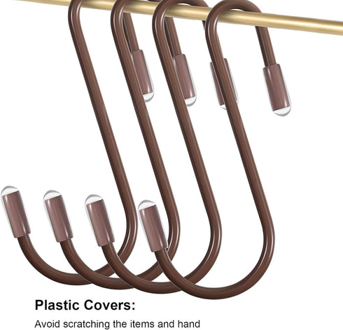 Hotop 36 Pieces S Hooks for Hanging, 2.4 Inch Heavy Duty Non Slip Metal Hanger for Kitchen, Closet, Bathroom