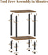 2-Tier Side Table, Small End Table, Nightstand with Storage Shelves, Coffee Table for Small Spaces, Curved Design, Sofa