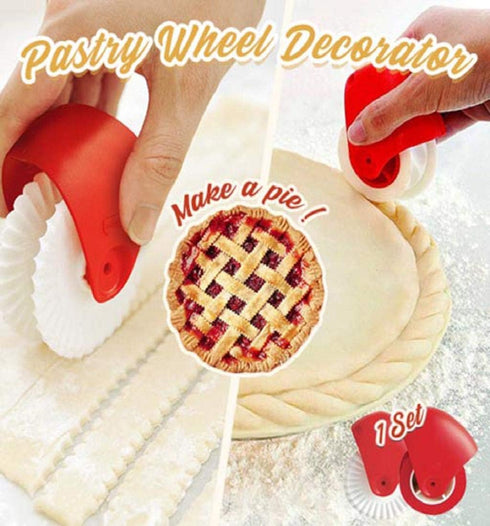 Pastry Wheel Decorator and Cutter, Set of 2 for Beautiful Pie Crust