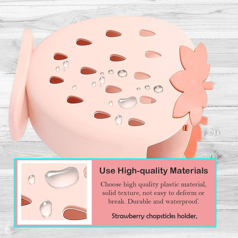 AKOAK 1 Pack Strawberry Cutlery Storage Box, Suitable for Storing Spoons, Chopsticks, Knives, and Utensils