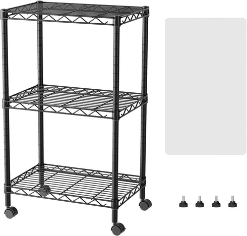 SINGAYE 3 Small Shelves Storage Shelf Wire Shelving Unit Metal Shelf Adjustable