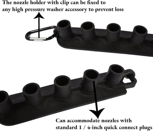 xiangxu 1/4" Quick Connect Pressure Washer Nozzle Holder Set, Durable Plastic with 5 Pcs Holes