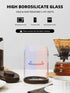Glass Coffee Jar for Coffee Bar, 900 ml Pop Top Airtight Container with CO2 Valve, 30 Oz Coffee Storage Canister, Brown