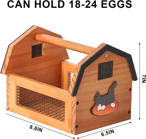 ZSHLXM Countertop. Egg Basket for Gathering Fresh Eggs, Farmhouse Egg Collecting Basket, Wood Chicken Egg Basket Brown