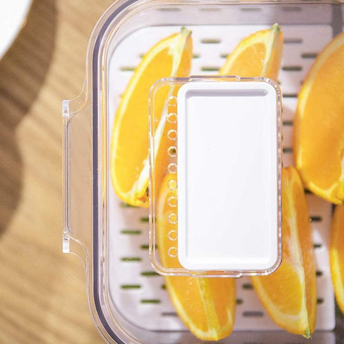 SANNO Vegetable Fruit Storage Containers - Stackable Produce Saver with Lids and Vents for Fresh Produce in Refrigerator