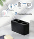 Luxspire Toothbrush Holder, 3 Slots Electric Toothbrush and Toothpaste Holder, Resin Bathroom Countertop Storage Bathroom Accessories Toothbrush Stand for Vanity Counter Organizer Caddy - Black by Luxspire