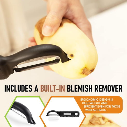 Spring Chef Premium Swivel Vegetable Peeler, Soft Grip Handle, Ultra Sharp Stainless Steel Blades