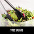 Gorilla Grip BBQ Kitchen Tongs Set of 2, 7 and 9 Inch, Black, Non Scratch Silicone Tip for Nonstick Cooking Pans