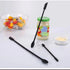 4 Pieces Mini Silicone Spatula Set, Small Rubber Spatula for Makeup and Kitchen, 4 in BLACK