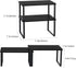 CADUKE Set of 4 Stackable Kitchen Counter Shelves, Expandable Wood Shelf Organizers for Pantry, Industrial Black