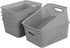 6-Pack Plastic Storage Organizer Basket, Slightly Gray, 10.04"L x 7.48"W x 3.95"H
