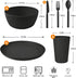 Wheat Straw Dinnerware Sets - 24 pcs Lightweight Unbreakable Cups, Cutlery, Plates & Bowls for 4