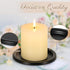 Black Iron Plate Candle Holder Set of 4, 3.8" D x 0.2" H, Elegant Decorative Stand for LED & Wax Candles