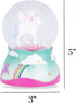 Elanze Designs 80MM Flying Rainbow Unicorn Musical Glitter Water Snow Globe, Plays Tune, Tabletop Decoration