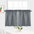 Tier Curtains, Waffle Woven Textured Kitchen Tier Curtains, Waterproof Half Window Covering, 30" x 24", Grey, Set of 2