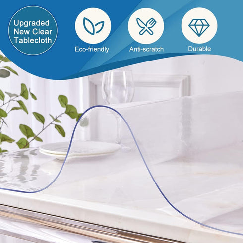 Bobetter Countertop 17x63 Clear Plastic Protector Wood Furniture Table Topper Protective Cover Dining Living Room PVC