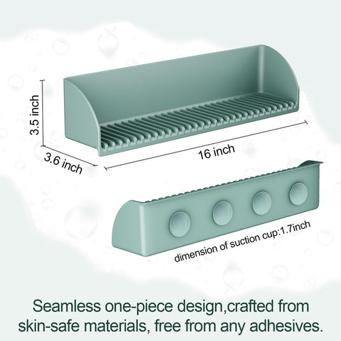 4 1Pack, Bathtub Splash Guard for Tub - Silicone Tub Water Splash Guard with Suction Cups, Bath Toy Holder, Tub Play