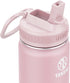 Takeya Actives Kids Water Bottle with Straw Lid - 14 oz Stainless-Steel Double Wall Insulation - Blush