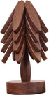 DEOLD Wooden Placemats - Tree Washer Set, Wooden Pinwheel Coaster Set with Stand