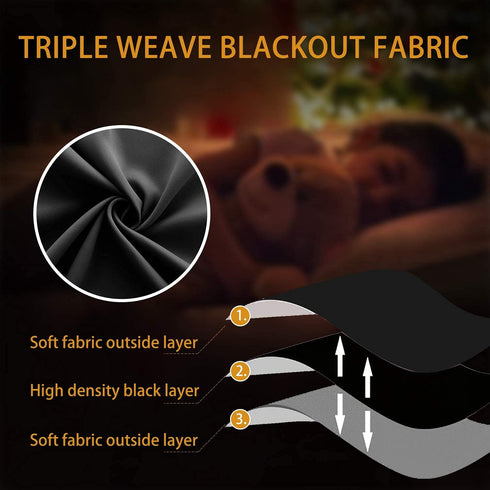 KOUFALL Blackout Valance Curtains for Kitchen Bathroom, 18 Inch Length, Black Valances for Windows