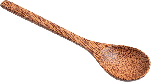 Restaurantware Coco Casa 10.8 Inch Handmade Serving Spoon - 1 Greaseproof Coconut Spoon, Sustainable Brown Flatware