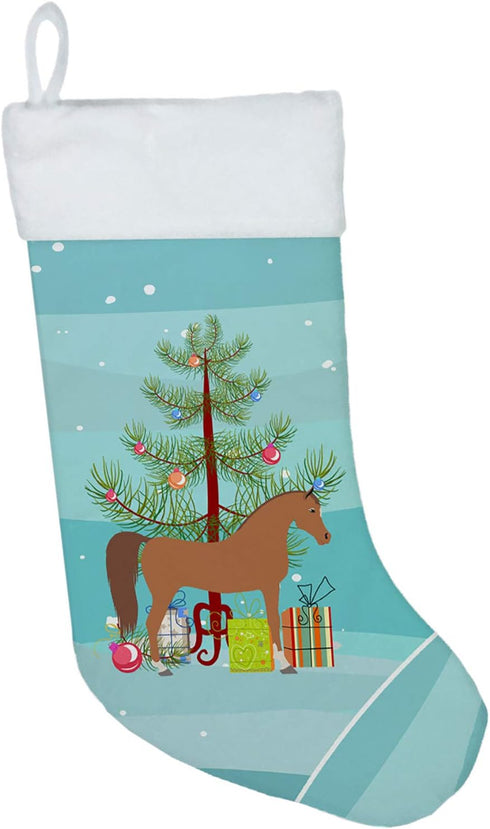 Caroline's Treasures BB9278CS Arabian Horse Christmas Stocking, Teal Fireplace Hanging Decor for Holidays