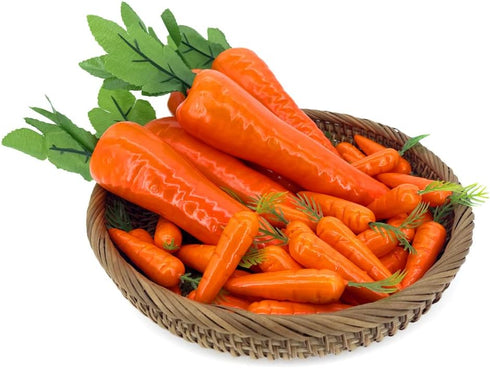 35Pcs Artificial Carrots,Fake Mini Easter Carrots,Lifelike Foam Carrot Plastic Artificial Vegetables for Party Home