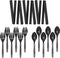Plastic Serving Utensils Set, 18 Piece, 9" Black Cutlery for Parties and Events