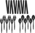 Plastic Serving Utensils Set, 18 Piece, 9" Black Cutlery for Parties and Events