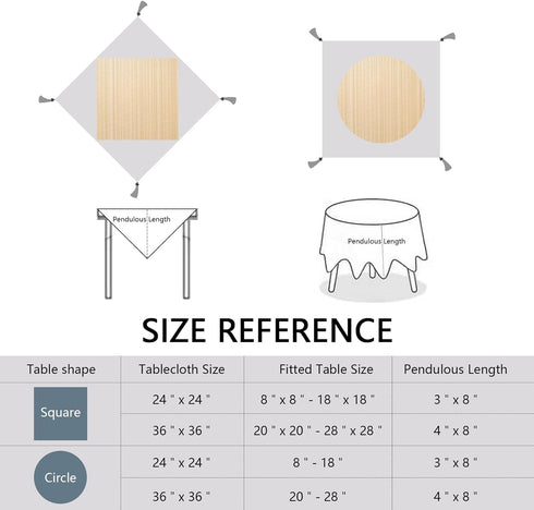 36 36 inch, Summer Boho Small Tablecltoh Square x Spring Linen Table Cover for Round Coffee Table, Nightstand Cover