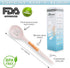 Silicone Cooking Utensils Set (6 pcs) – Natural Wood Kitchen Utensils, Eco Friendly & BPA Free, Non-Scratch, White