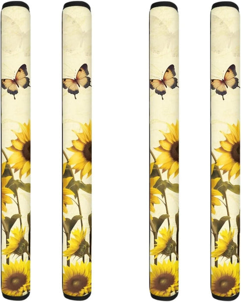 Sunflower Butterfly Fridge Handle Cover, Washable Durable Set of 4 Anti-Slip Kitchen Appliance Covers