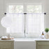 MIULEE White Sheer Curtains - 24 Inch Length Linen Textured Kitchen Window Curtains Over Sink, 2 Panels for Light
