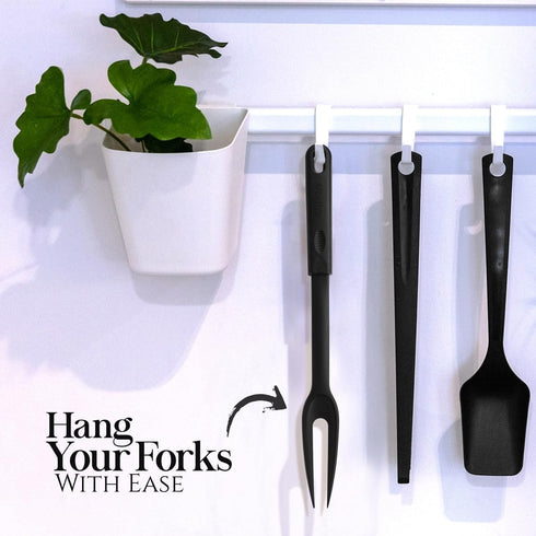 Nylon Fork with Plastic Handle, Heat Resistant, Ideal for Non-Stick Pots and Pans (Pack of 2) - By Ram Pro
