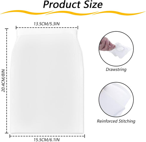 Aecsze 6 Pack 6x8 Inches Nut Milk Bag Reusable Food Strainers, Fine Nylon Mesh Nutmilk Mesh Bag for Straining
