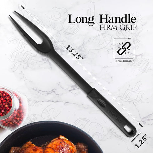 Nylon Fork with Plastic Handle, Heat Resistant, Ideal for Non-Stick Pots and Pans (Pack of 2) - By Ram Pro