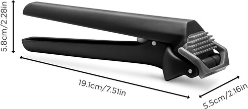 2-In-1 Dreamfarm Garject Lite Garlic Peeler, Garlic Press & Mincer with Garlic Peel Ejector, Nylon - Black