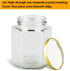 Encheng 16 oz Clear Hexagon Jars with Lids (Golden), Mason Jars for Honey, Foods, Jams, Liquid, Spice Jar, 12 Pack