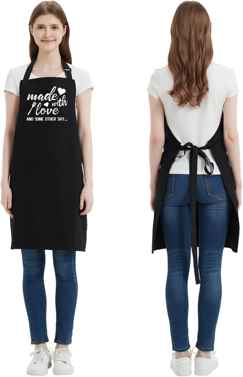 Funny Aprons for Women - Kitchen Chef Cooking Baking BBQ Grill Aprons with 2 Pockets