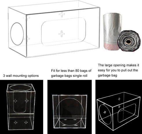 Oloxayi (10 6.3 6.3 inches) Extra Large Trash Bag Dispenser for Kitchen Cabinet,Wall Mount Trash Bag Dispenser Roll