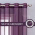 MIULEE 2 Panels Solid Color Plum Purple Sheer Curtains, Elegant Grommet Window Voile Panels for Bedroom Living Room