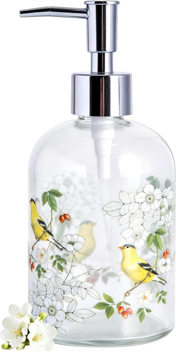 Topadorn 17oz Glass Soap Dispenser with Plastic Pump for Kitchen and Bathroom,