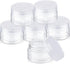 SATINIOR 6 Pack 4 oz Plastic Jars with Lids, Refillable Leakproof Round Empty Jars for Travel & Kitchen
