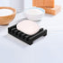 2Pcs Soap Dish Holder - Non-Slip Silicone Bathroom Accessories for Soap, Sponges, Scrubber (Black)