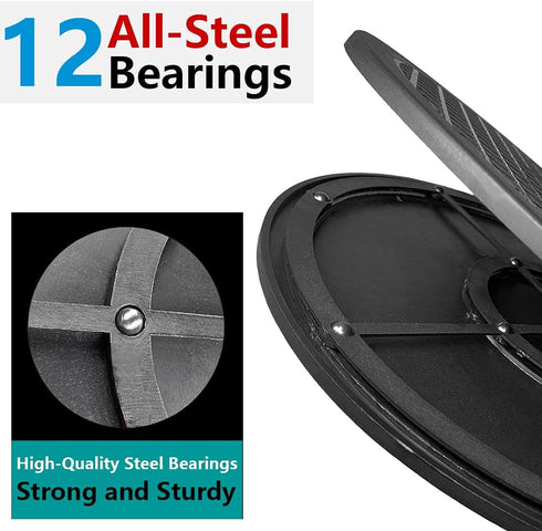 12 Inch Lazy Susan Turntable Organizer - Heavy Duty Rotating Swivel Stand with Steel Ball Bearings for Spice Cabinets