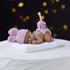 Brown Birthday Candle Sleeping Baby Cake Topper for Party, Baby Shower, Wedding (Pink)