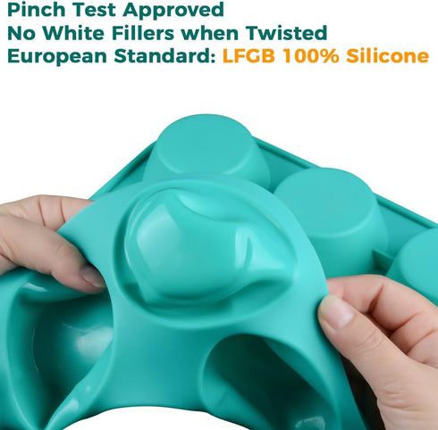 CAKETIME Silicone Muffin Pan Set - Mini 24 Cups and Regular 12 Cups Nonstick Food Grade Molds