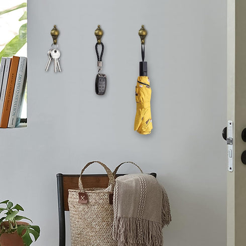 20 Pcs Zinc Alloy Pushpin Hook Hanger, Reusable Hanging Hooks in Bronze